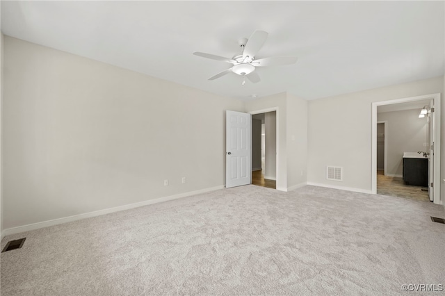 interior space featuring ceiling fan