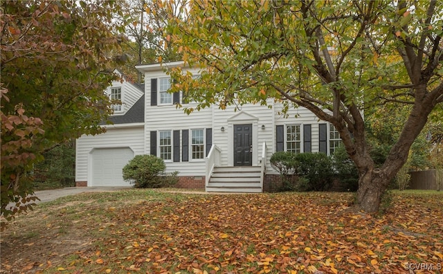 view of front facade with a garage