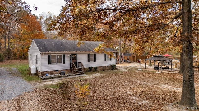 view of front of house with a gazebo