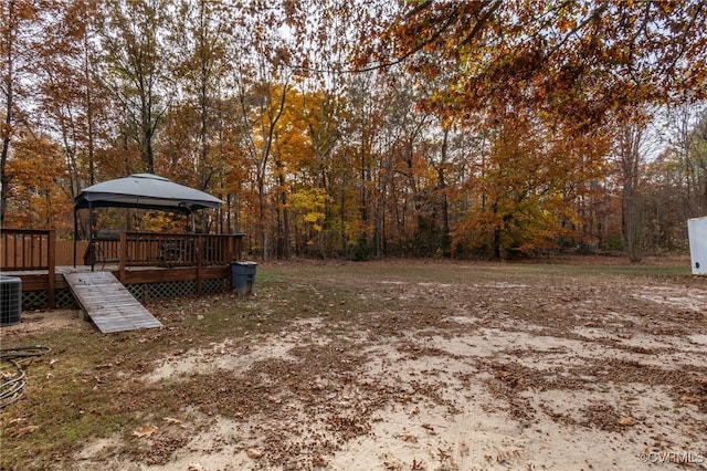 view of yard with a gazebo