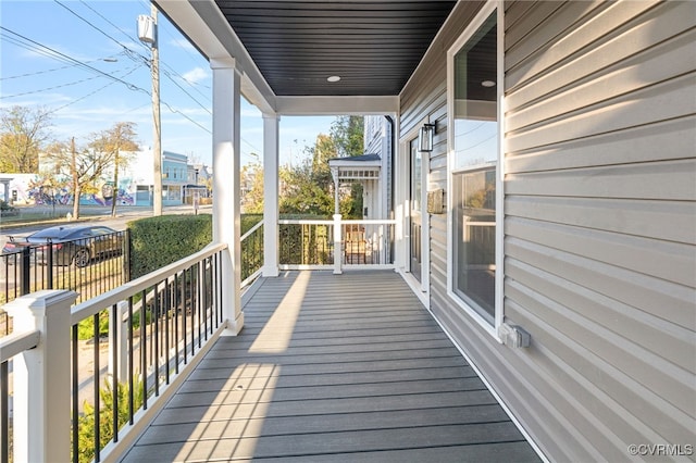 deck featuring covered porch