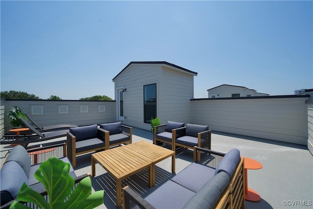 view of patio featuring an outdoor hangout area