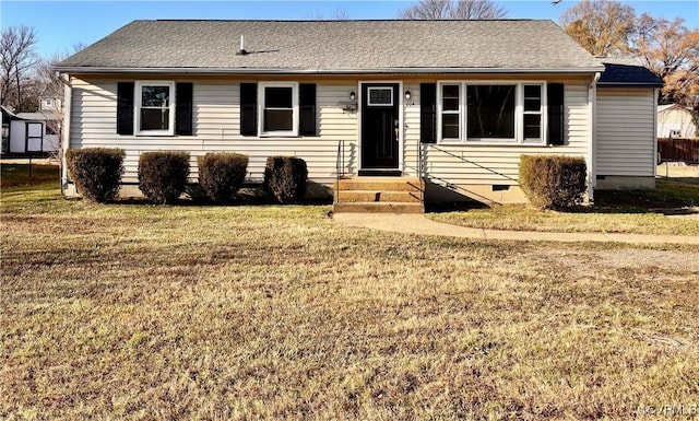 ranch-style house with a front yard