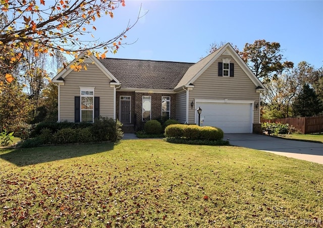 view of front facade with a front yard