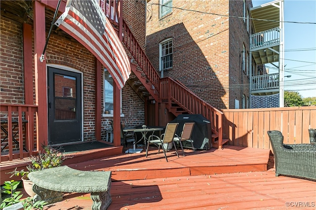 deck with grilling area