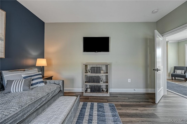 interior space with dark hardwood / wood-style flooring