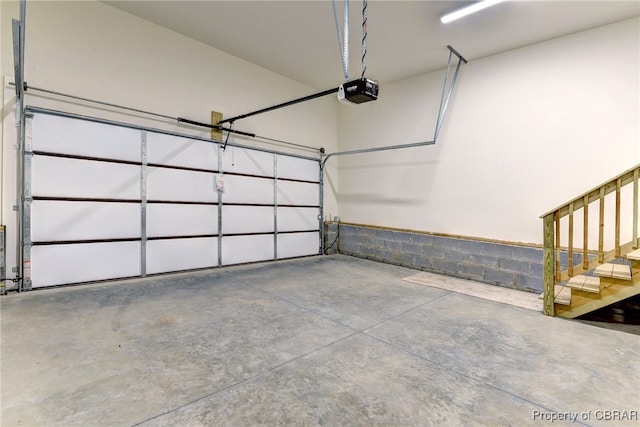 garage featuring a garage door opener