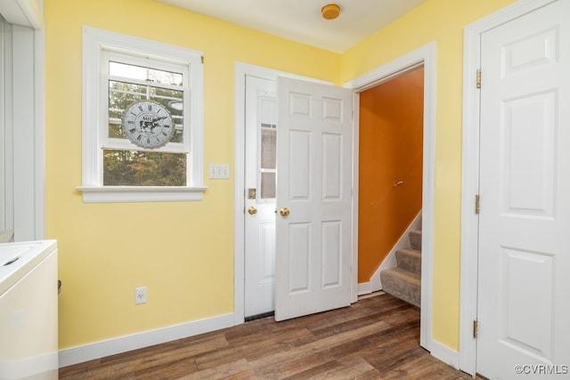 entryway featuring dark hardwood / wood-style floors