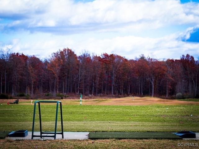 view of community featuring a yard