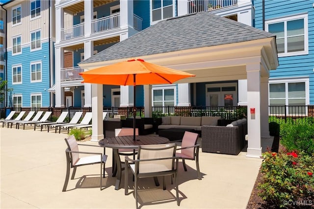 view of patio / terrace with an outdoor living space