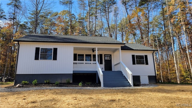 view of front of property with covered porch