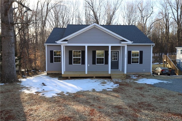 view of front of home featuring covered porch