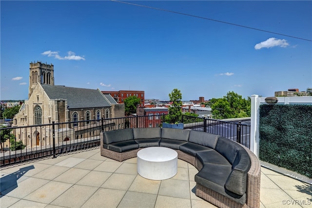 view of patio featuring an outdoor hangout area