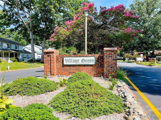 view of community sign