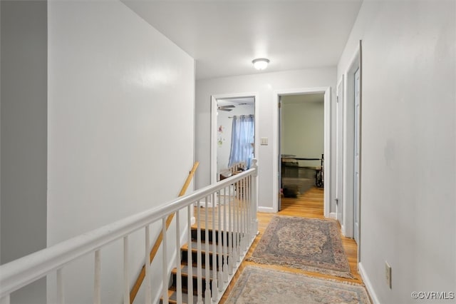 hall featuring light hardwood / wood-style flooring