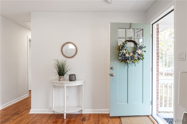 entrance foyer with hardwood / wood-style flooring