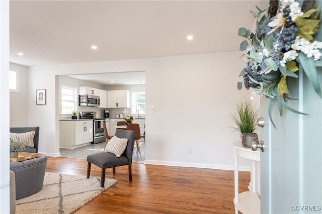 living room featuring hardwood / wood-style floors