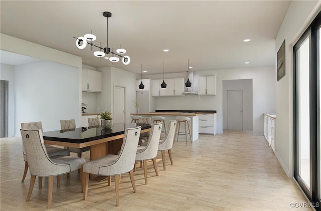 dining area featuring light hardwood / wood-style flooring