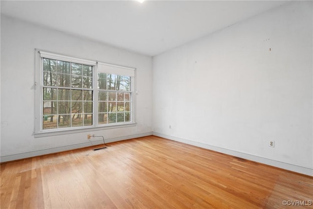 empty room featuring light wood-type flooring and a wealth of natural light