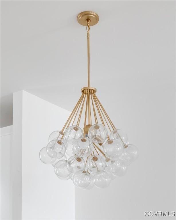 detailed view of a chandelier