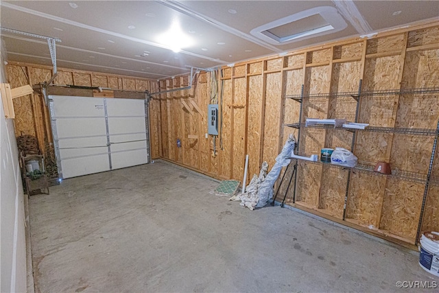 garage featuring electric panel