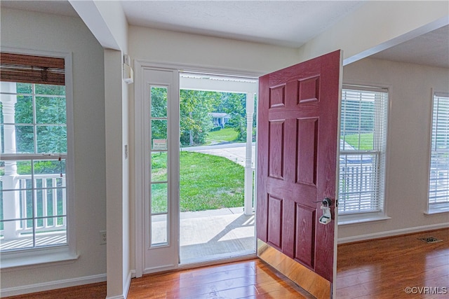 foyer featuring hardwood / wood-style flooring