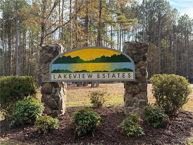 view of community sign