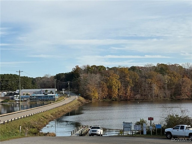 property view of water with a view of trees