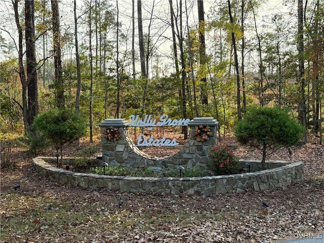 view of community sign