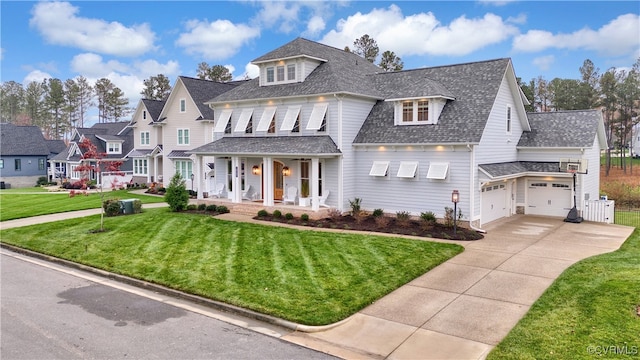 view of front of house featuring a front yard and a porch