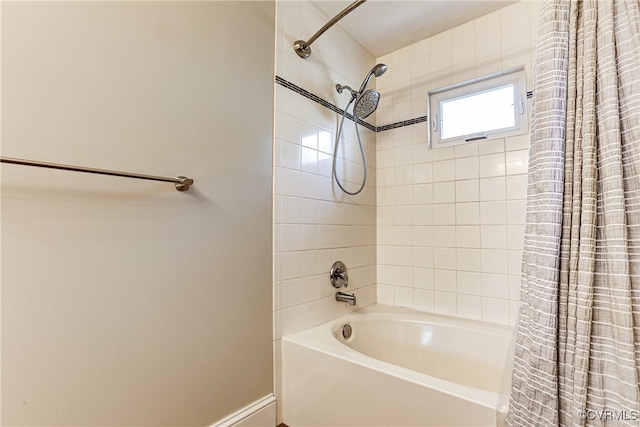 full bath with shower / bath combo with shower curtain