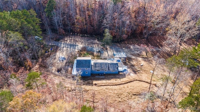 aerial view with a forest view