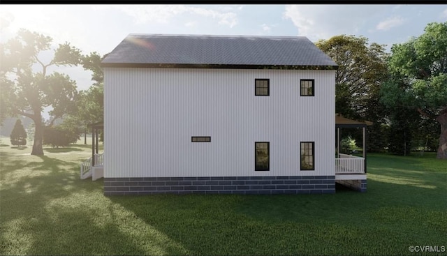 view of home's exterior featuring a lawn