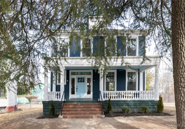 view of front of house featuring covered porch