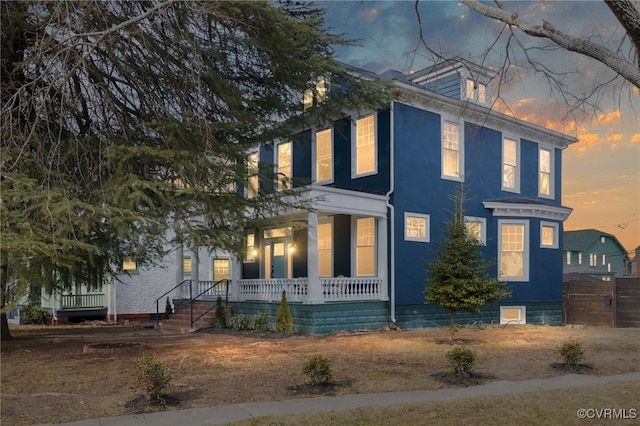 view of front of property with covered porch