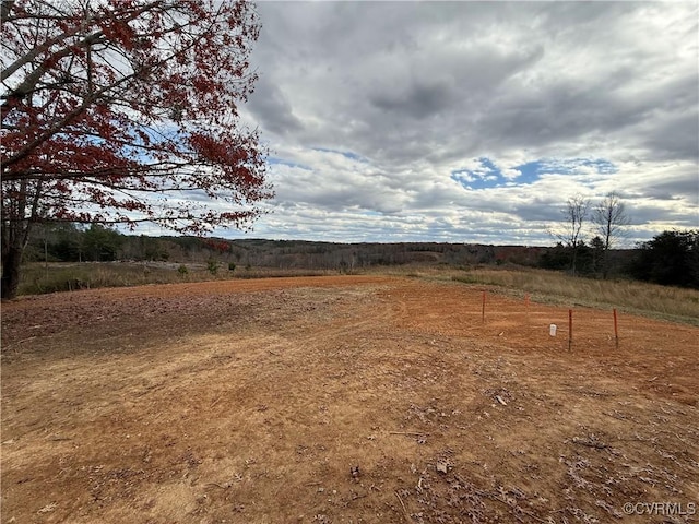 view of yard with a rural view