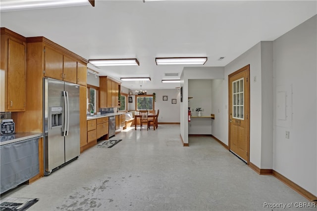 kitchen with appliances with stainless steel finishes and sink