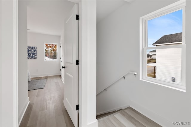 hall featuring light wood-type flooring