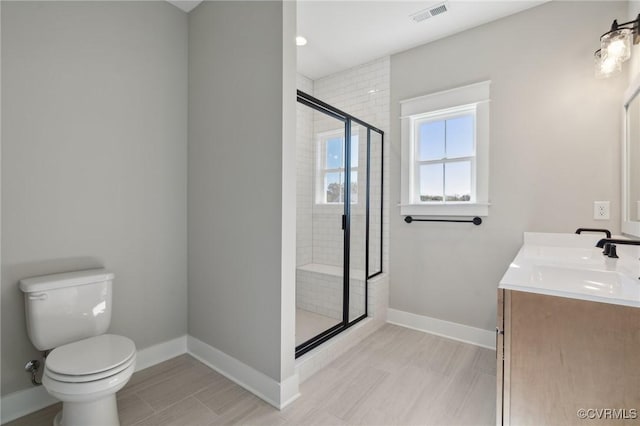 TBD2 Rocky Ford Rd, Beaverdam, VA 23015 - full bath featuring a shower stall, toilet, baseboards, and visible vents
