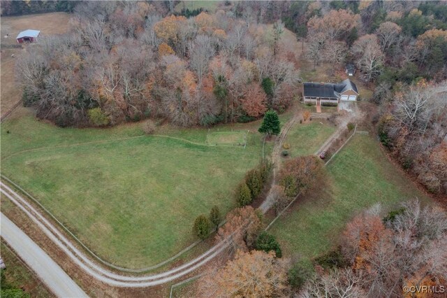 bird's eye view featuring a rural view