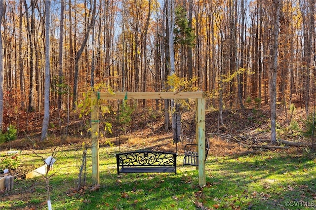 view of property's community featuring a lawn