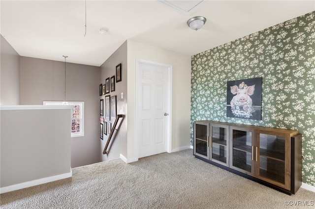 interior space featuring carpet flooring