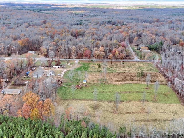 aerial view featuring a rural view