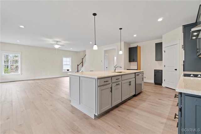 TBD3 Rocky Ford Rd, Beaverdam, VA 23015 - kitchen featuring light wood finished floors, a sink, an island with sink, and stainless steel dishwasher