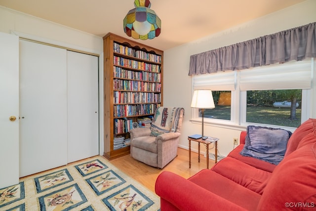 sitting room featuring hardwood / wood-style flooring