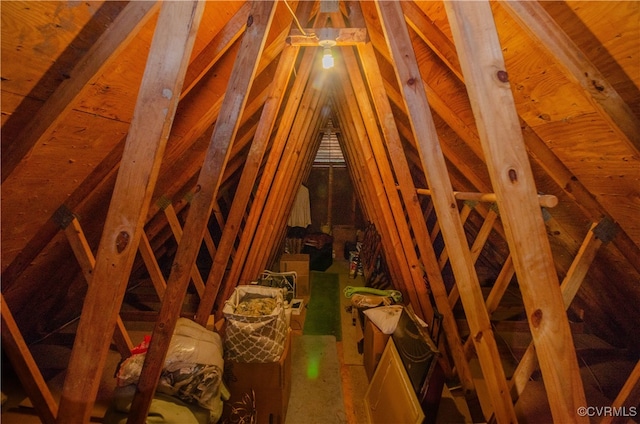 view of attic