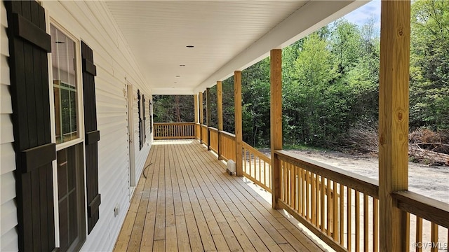 deck with covered porch