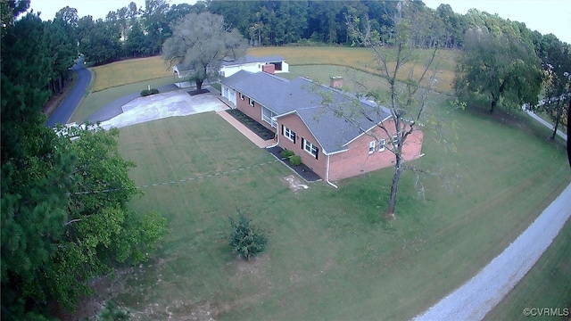 aerial view with a rural view