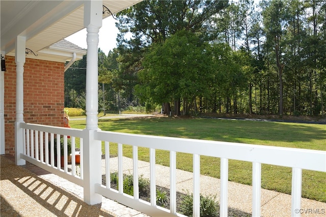 balcony featuring a porch