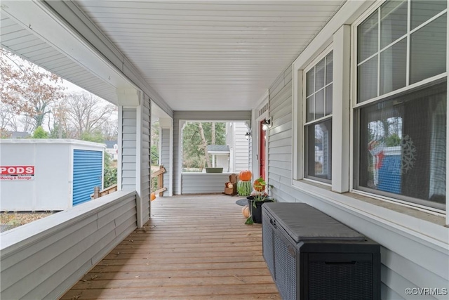 wooden terrace with covered porch